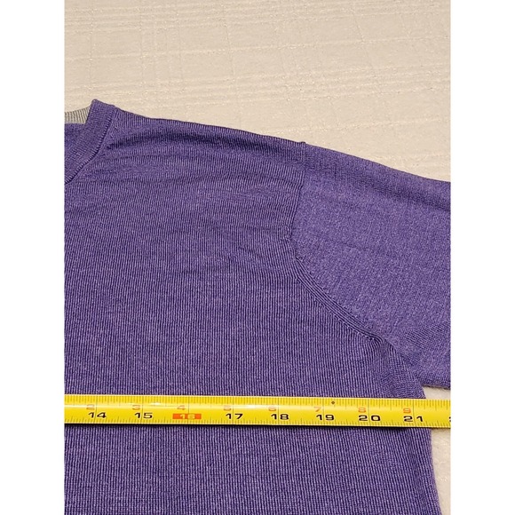 Peter Millar Men's Wool Silk Blend Purple V Neck Sweater Classic Preppy Large - Picture 3 of 6